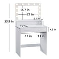 thumbnail image 6 of HSUNNS Small Vanity Desk, Narrow Makeup Vanity with 11 Lights and Mirror, Hollywood-style Makeup Desk with 2 Storage Drawers for Bedroom, Birthday Gift for Girls or Wife, White, 6 of 6
