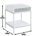 thumbnail image 2 of Pemberly Row Contemporary White Wood and Chrome 20" End Table, 2 of 6