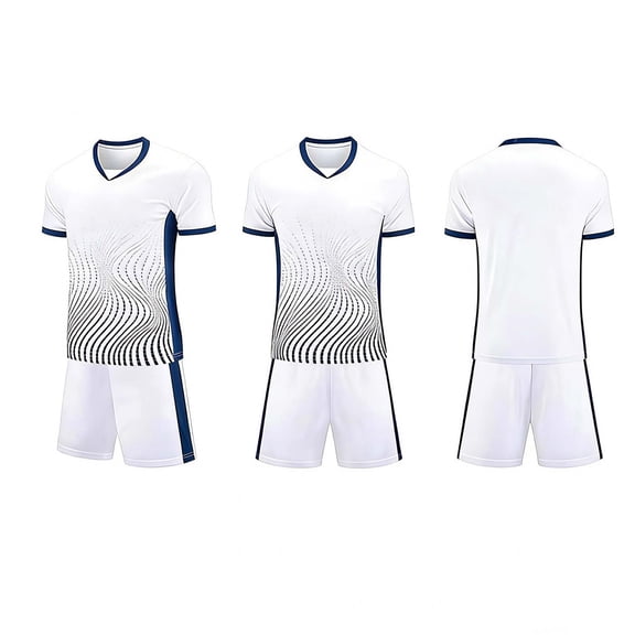 BRGZLK Girls's 2 Piece Sets Color Block Soccer Uniform Set Kids Sports Competition Team Short Sleeve V-Neck Top and Shorts Lightweight Breathable Set White 6-7 Years