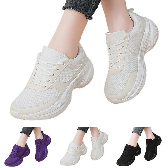 Dakaela Womens Running Shoes Wide Toe Casual Tennis Walking Sneakers Mesh Arch Support Slip on Shoes