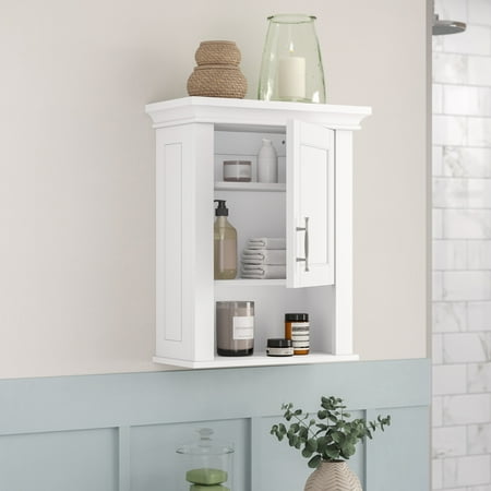 RiverRidge Somerset Single Door Bathroom and Laundry Wall Mount Storage Medicine Cabinet - White