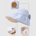thumbnail image 6 of Cutuoiiu Women Solid Color Foldable Wide Brim Bucket Sun Hat, Rear Bowknot Lightweight Adjustable Beach Travel Sun Shade Hat, 6 of 6