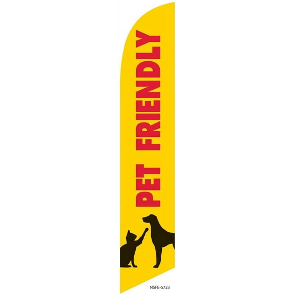Pet Friendly Apartment Condo Advertising Feather Banner Swooper Flag, Replacement Flag Only