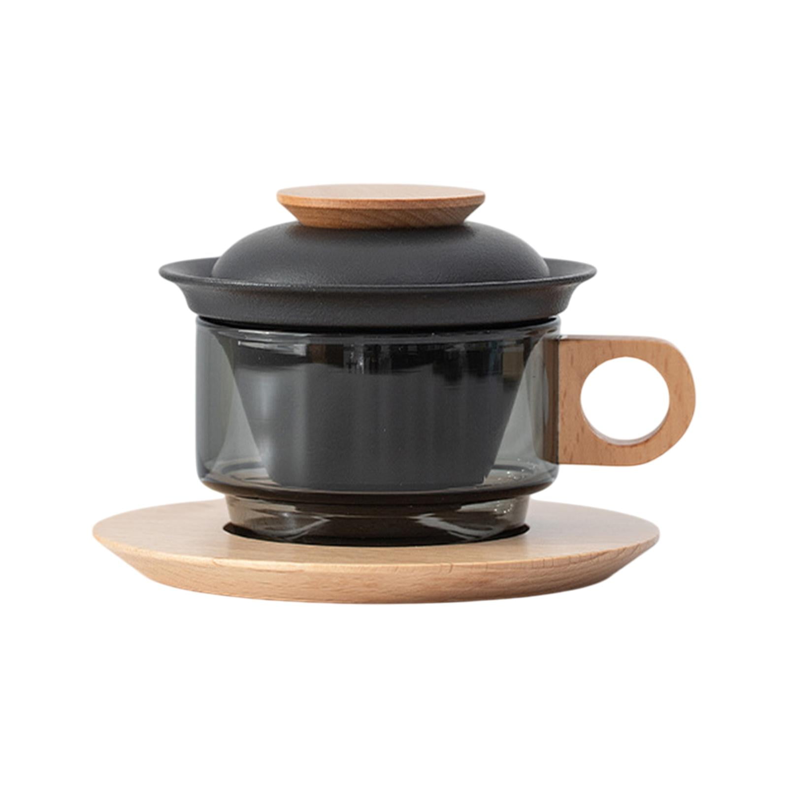 Baoblaze Cappuccino Mugs with Saucer Espresso Latte Mug Single Handle Cup for black and Beech