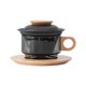 thumbnail image 3 of Tazas de con té de té de vidrio de vidrio de vidrio separación de agua de té taza de café juego para el regalo de inauguración de la casa de Negro y Beech, 3 of 8
