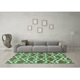 thumbnail image 3 of Ahgly Company Machine Washable Indoor Square Abstract Turquoise Blue Contemporary Area Rugs, 5' Square, 3 of 4