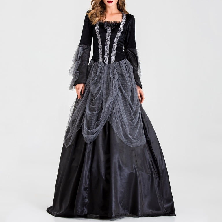 AGWOLF Victorian Dress Ball Gown Women Vintage Medieval Dress Queen  Renaissance Corset Prom Dress Fashion Long Sleeve Tulle Patchwork Dress  Witch Halloween Costume - Walmart.com