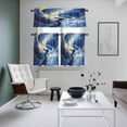 thumbnail image 5 of Gold Blue Sky Kitchen Curtains Valances and Tiers Set of 3 Abstract Vintage Oil Painting Art Tier Curtains and Valance with Rod Pocket for Small Windows, 27.5"x36", 5 of 9