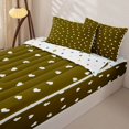 thumbnail image 3 of Erosebridal Earthy Khaki Mini White Heart Zipper Full Size Comforter Sets with Fitted Sheet and 2 Pillowcases,Basic Plain Neutral Zipper Bedding Set For Girls,Polkadot Reversible,4-Piece, 3 of 7