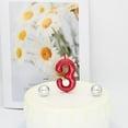 thumbnail image 3 of Hltser Birthday Candles Numbers 2.36 inch Party Cake Topper 1 Piece (Brown  Number 6), 3 of 6