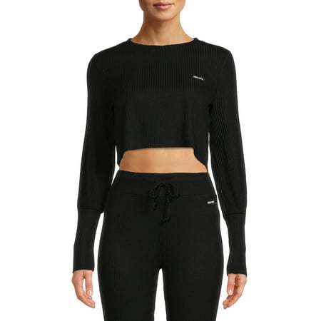 Kendall + Kylie Junior' Ribbed Crew Neck Sweatshirt with Long Sleeves