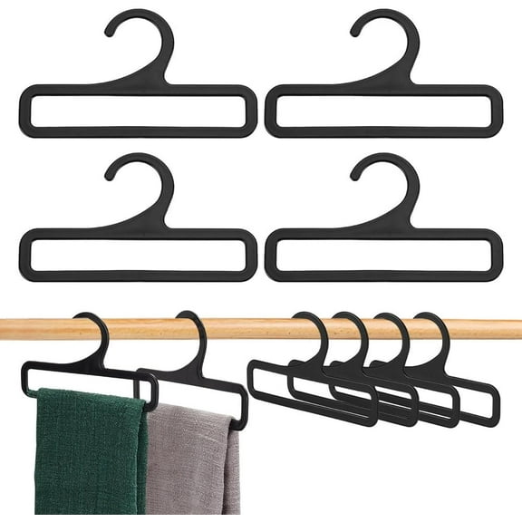 10pcs 10Pcs Scarf Hangers Black Rectangular Towel Holder 5.39x3Inch Plastic Scarf Holder Organizer Scarf Display Ties Organizer Space Saving Hanging Hanger for Closet Shop Tie Belt Towel