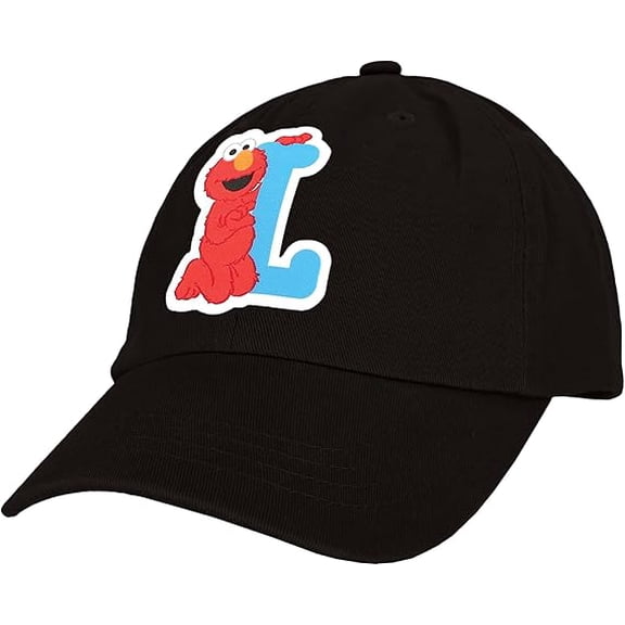 Sesame Street Elmo & Abby Kids Toddler Cap with Initial, Toddler Boys Hat, Youth Girl Baseball Cap, Cute Toddler Baseball Cap