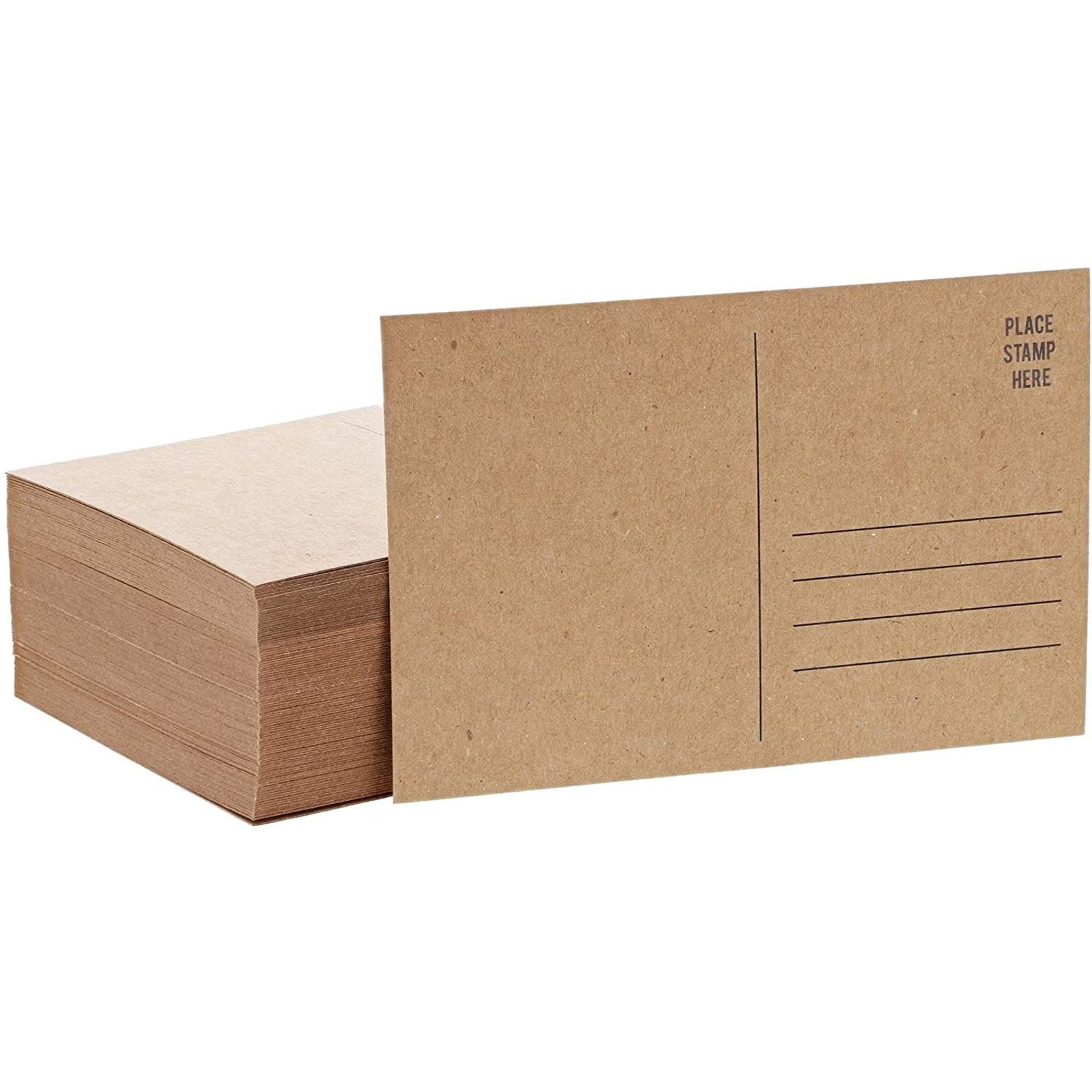 Blank Kraft Mailable Postcards for DIY Wedding Invitations (100 Pack)