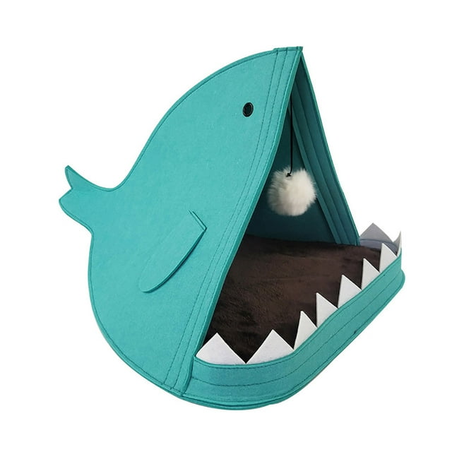Cama De Fieltro Para Mascotas, Nido De Gato En Forma De Tiburón, Sofá Para Mascotas Para Estaciones Disponibles, Casa Para Mascotas Para Gatos Y Perros Cateissary PT001767-02