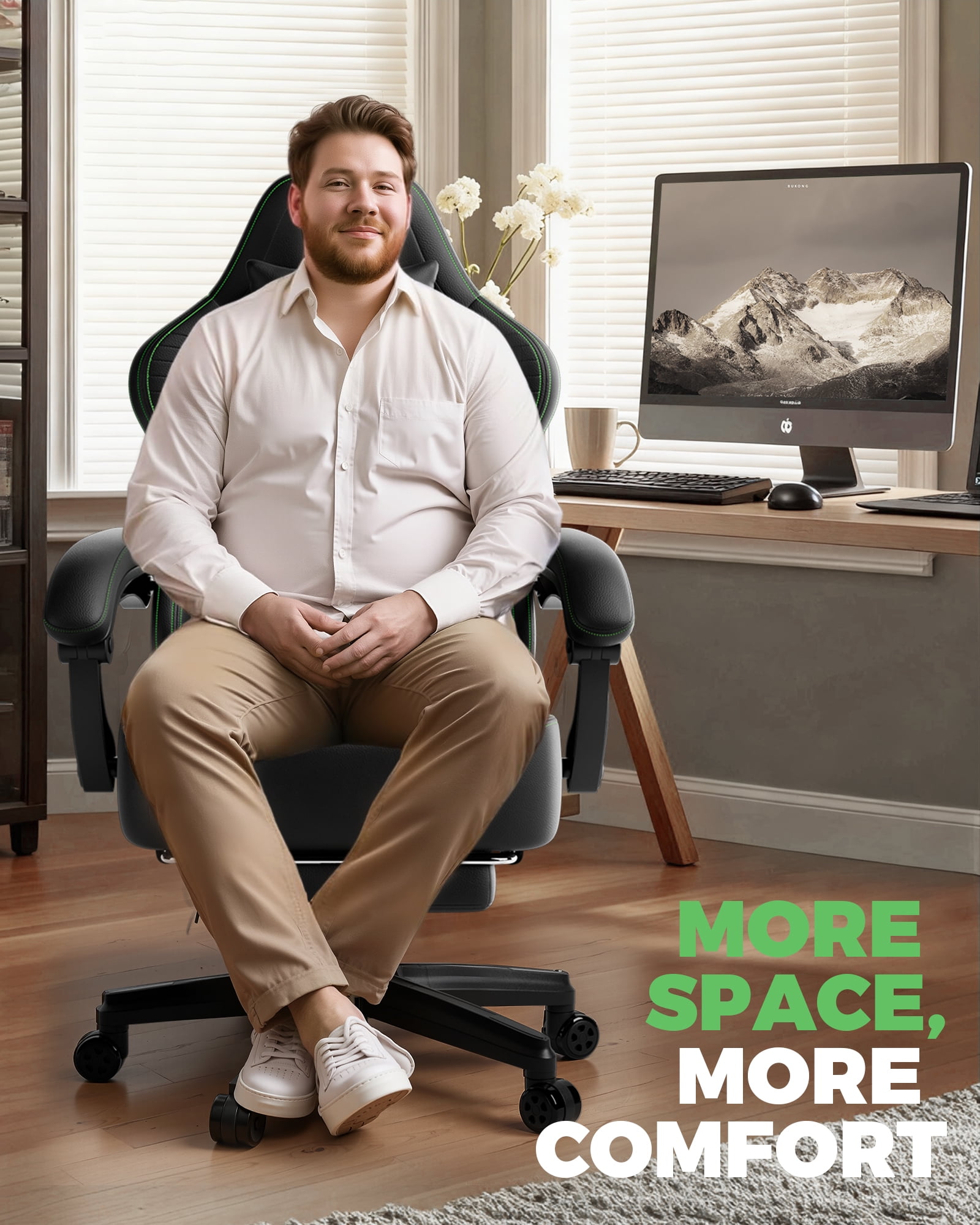 GTPLAYER Gaming Chair with Footrest, Bluetooth Speakers