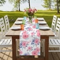 thumbnail image 4 of Table Runners 70 Inches Long Dress Scarves, Pink Watercolor Floral Farmhouse Coffee/Dining/Kitchen Table Decor, Holiday Table Runner, Spring Flower Abstract Art 13x70 Inch, 4 of 9