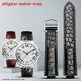 thumbnail image 4 of Correa de reloj de piel de cocodrilo para reloj convexo Cartier globo azul WSBB0025 W69012Z4 14-8 mm 16-8 mm 18-11 mm 20-12 mm 22-14 mm, 4 of 5