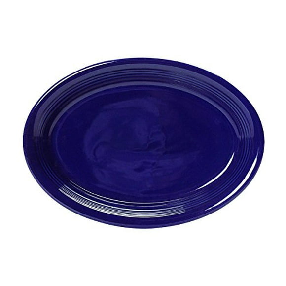 Tuxton China CCH-1352 Platter, 13-1/2" x 9-3/4", oval, coupe, microwave & dishwasher safe, oven proof, fully vitrified, lead-free, ceramic, Concentrix, Cobalt, Case of 6