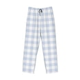 thumbnail image 4 of Haiem Blue Checkboard Men's Pajama Pants Ultra Lightweight Pjs Bottoms Sleepwear Bottom Pants with Pocket Drawstring-Small, 4 of 9
