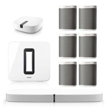Sonos PLAYBASE Multi-Room Whole House Home Theater System w/ PLAY:1, SUB & (Best Whole House Audio Systems)