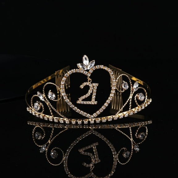 IBASETOY 1Pcs Shiny Crown Headband Birthday Crown Alloy Hair Accessory For 21 Years Old Girls