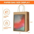 thumbnail image 2 of YANTONG Brown Paper Gift Bags with Handles in Bulk, 100pcs Kraft Paper Bags 8x4.5x10.8 inch, Recyclable Shopping Bags for Retail, Grocery, Party Favors, Wedding, 2 of 5