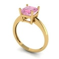 thumbnail image 2 of Clara Pucci 14K Yellow Gold Solid Gold Pink Solitaire Anniversary Ring for Women - 1.5 cttw Asscher Cut, 2 of 8