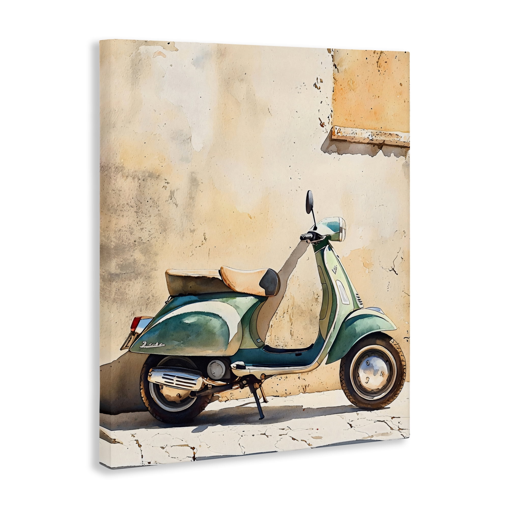 Stupell Industries Vintage Scooter on Italian Street Canvas Wall Art, design by LSR Design Studio