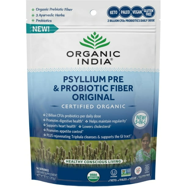 Organic India Psyllium Pre & Probiotic Fiber Original 10 oz Pwdr