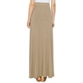 thumbnail image 3 of Made by Johnny Women's Solid Maxi Skirt with Elastic Waist Band XXL TAUPE, 3 of 5