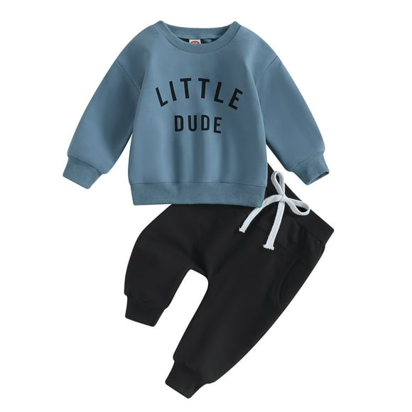 Zshosam Toddler Boy Fall Photoshoot Outfits Toddler Baby Boy Fall Winter Clothes Sweatshirt Pullover Tops + Casual Pants Outfit Set Size 18 24 Months,(Blue 18-24 Months)