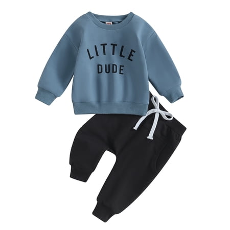 CZHQWE 3T Boy Clothes Clothes Boy Toddler Boy Clothes Long Sleeve Sweatshirt Pants Set Fall Winter Outfits 12-18 Months