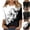 Black, variant on HAJWOH 3/4 Sleeve Womens Summer Fashion Tops Round Neck Shirts Casual Print Trendy Three Quarter Length T Shirt