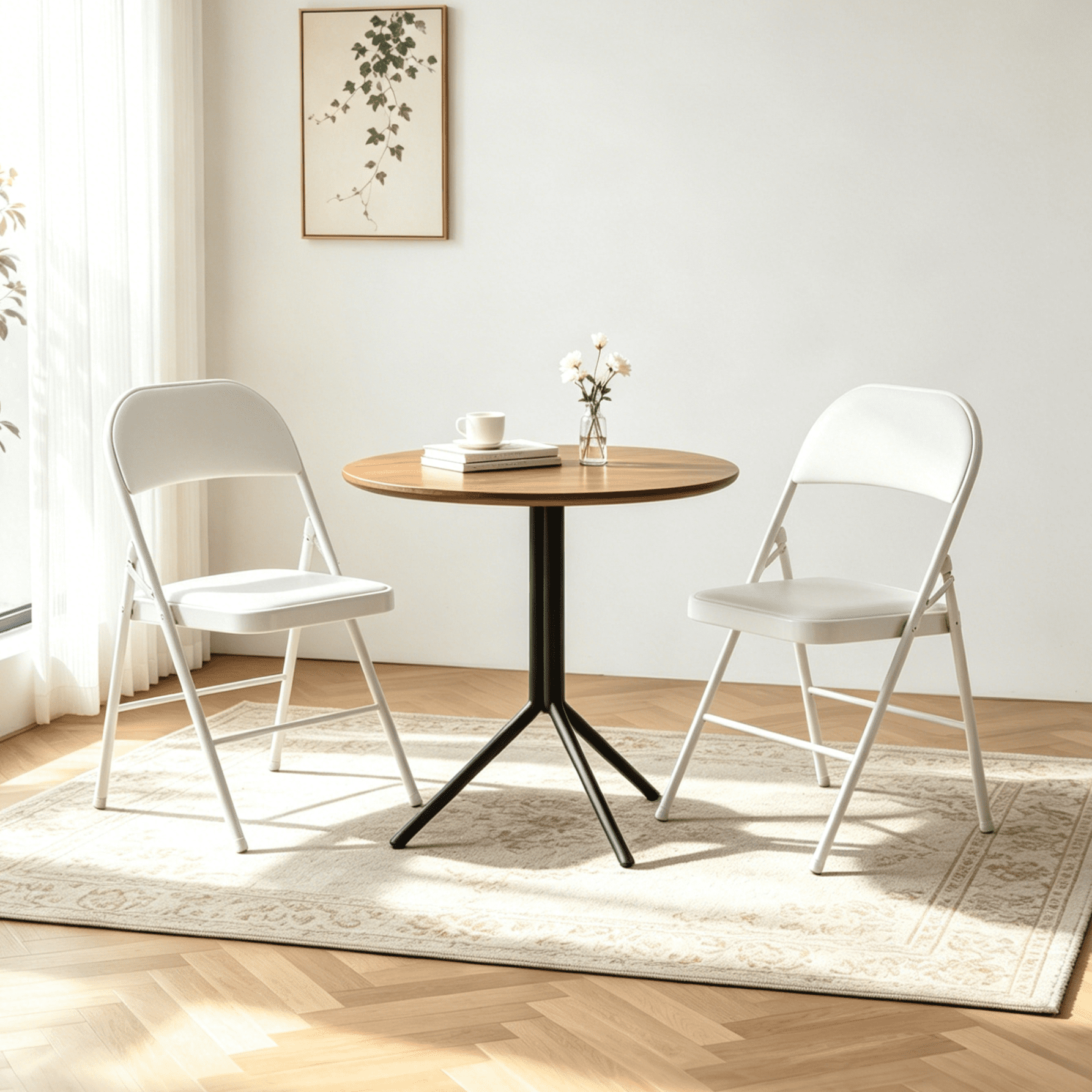 UBesGoo 12 Pack Folding Chairs, Vinyl Cushion Padded Lightweight Foldable Chairs Set of 6, Waterproof Collapsible Chairs for Outdoor Party, Home, Office, White