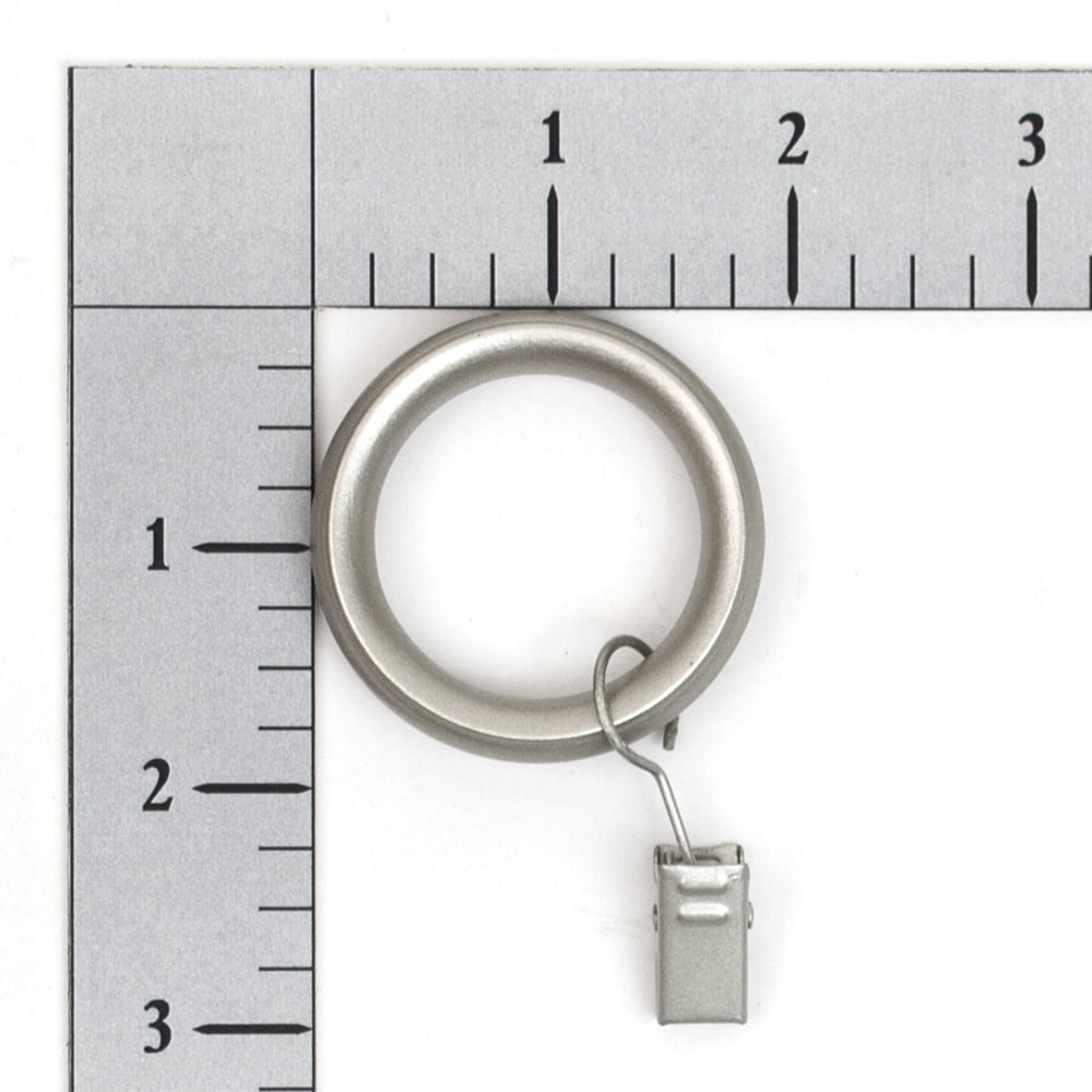Lumino 1" Brushed Nickel Curtain Clip Rings (7 pack)