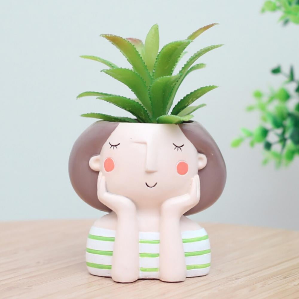 Details about   Cute Succulent Plant Pot Cartoon Flower Flowerpot Create Lovely Princess Bonsai 