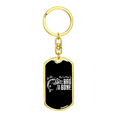 thumbnail image 4 of Bad To The Bone Swivel Keychain Dog Tag Stainless Steel or 18k Gold, 4 of 10