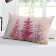 thumbnail image 5 of Christmas Pine Tree Throw Pillow Cover,Seasonal Winter Snowflake Pink Xmas Rectangle Decorative Pillow Case Protector Soft Cushion Cover Lumbar Pillowcase for Couch Sofa Bedroom Car Decor 24x36 Inch, 5 of 8