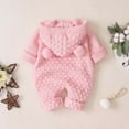 thumbnail image 6 of Newborn Baby Girl Sweater Jumpsuit Bodysuit Acrylic Fabrics Pullover Hoodie Button Romper Outfits Sets 0-24Months, 6 of 7