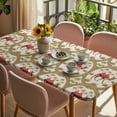 thumbnail image 3 of Camels Palm Trees Table Cloths for 3 Foot Rectangle Tables, Desert Date Coconut Trees Leaves Cords Beige Patio Waterproof Elastic Fitted Tablecloths, Washable Rectangular Table Cover for Camping, 3 of 8