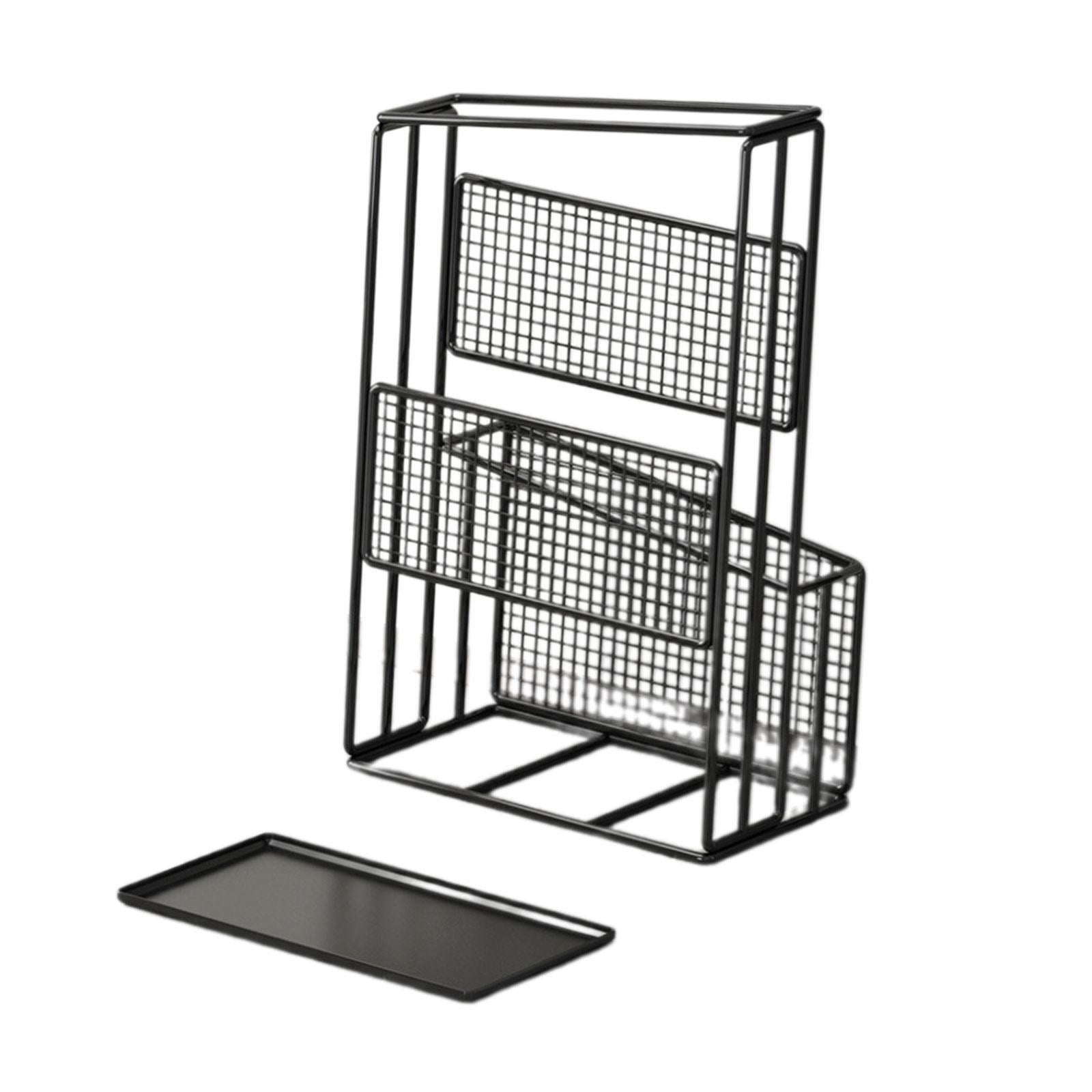 Fiocias Umbrella Holder Storage Bin Stable Iron Large Capacity Storage Bucket Convenient Black