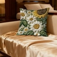 thumbnail image 6 of Antqov Embroidered Throw Pillow Covers 18x18" Cute Sunflower Spring Decorative Pillowcases Square Floral Pillow Cushion Cases for Home Bedroom Living Room Decor, 6 of 6