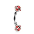 thumbnail image 4 of Multi Stone Set Curved Barbell 16g 1.2mm Piercing for Cartilage eyebrow piercing, 4 of 7