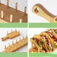 thumbnail image 3 of Bamboo Wooden Taco Holder Taco Display Stand Burrito Tortilla Plate Tray Food Holder Potato Chips Corn Roll Rack Burritos Rack, 3 of 5