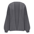 thumbnail image 6 of Women's Cardigans Long Sleeve Chunky Knit Solid Color Loose Coats Casual Open Front Casual Lantern Sweaters (Dark Gray L), 6 of 6