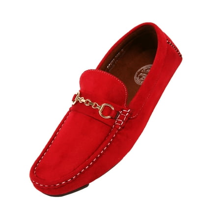 - Amali Men’s Microfiber Slip-On Loafer with Chain Ornament, Comfortable Driving Moccasins, Style Ecker