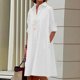 thumbnail image 1 of Women Simple Shirt Dress Summer Vintage Elegant Solid Pocket Long Sleeves Midi Dresses Female Turn-down Collar Dresses VestidosL Gao Jinjia LED, 1 of 2