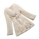 thumbnail image 2 of Abrigo y chaquetas de piel sintética sin capucha y manga larga para mujer, de color liso, con cintura ajustada y cruzado., 2 of 3