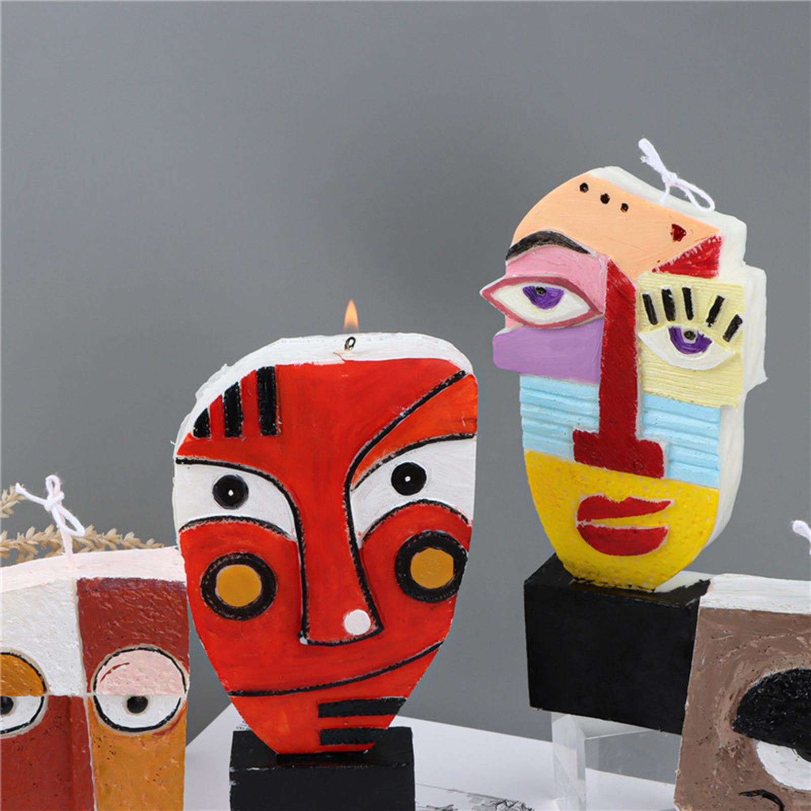 Osdhezcn Artistic Face Silicone Mold DIY Expressiion Candle Soap Mould Accessory for Handmade Aromatherapy Plaster Resin Moulds Gift